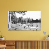 Diamond Lake, oregon Beach Swembord Foto Canvas Afdruk (Insitu (Woonkamer))