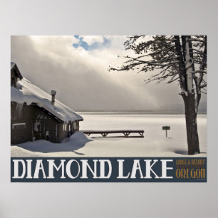 Diamond Lake Winter Marina - Geen tekst Poster
