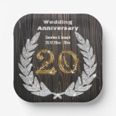 Diamond Laurel & 20TH Gold, bruiloft Jubileum Pa Papieren Bordje (Voorkant)