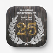 Diamond Laurel & 25TH Gold, bruiloft Jubileum Pa Papieren Bordje (Voorkant)
