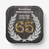Diamond Laurel & 65TH Gold, bruiloft Jubileum Pa Papieren Bordje (Voorkant)