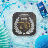 Diamond Laurel & 70TH Gold, bruiloft Jubileum Pa Papieren Bordje (Feest)