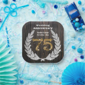 Diamond Laurel & 75TH Gold, bruiloft Jubileum Pa Papieren Bordje (Feest)