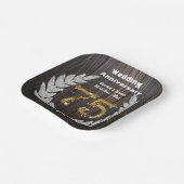 Diamond Laurel & 75TH Gold, bruiloft Jubileum Pa Papieren Bordje (Gebogen)