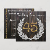 Diamond Laurel & Goud 45ste Huwelijksjubileum In Kaart (Voorkant / Achterkant)