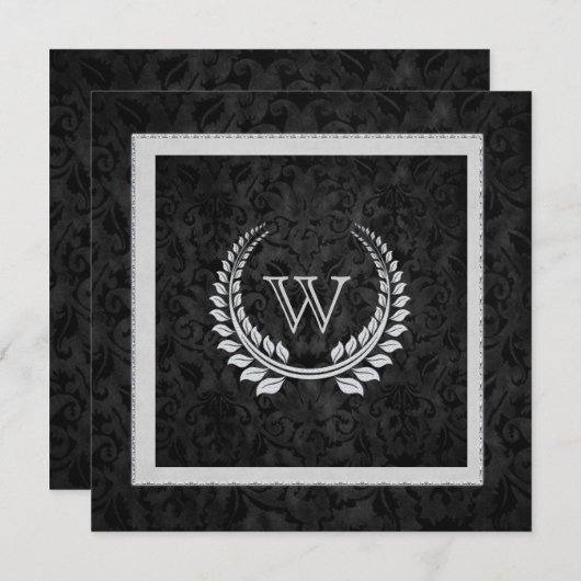 Diamond Laurel Leaf met Monogram Kaart (Voorkant / Achterkant)