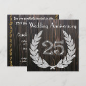 Diamond Laurel Silver 25e bruiloft Jubileum Kaart (Voorkant / Achterkant)