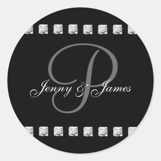 Diamond Letter P Names Wedding Stickers (Voorkant)