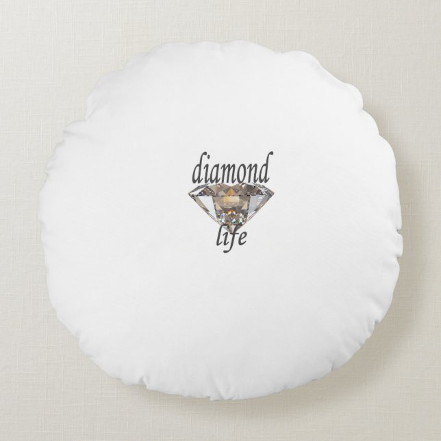 Diamond Life Rond Kussen (Voorkant)