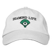 Diamond Life Softball Geborduurde Pet (Voorkant)