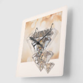 Diamond Life Vierkante Klok (Hoek)
