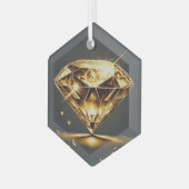 Diamond Light Black Glas Ornament (Voorkant links)