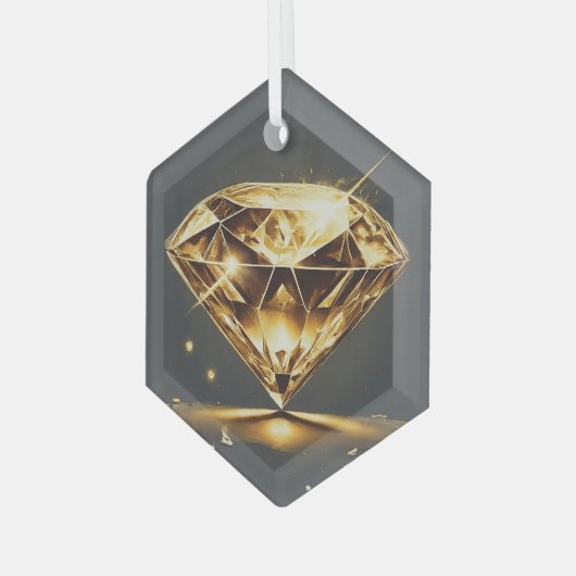 Diamond Light Black Glas Ornament (Voorkant links)