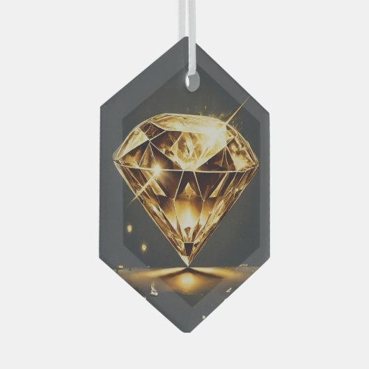 Diamond Light Black Glas Ornament (Voorkant Rechts)