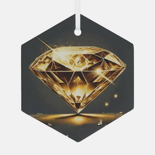 Diamond Light Black Glas Ornament (Achterkant)