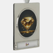 Diamond Light Black Verzilverd Banner Ornament (Rechts)