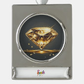 Diamond Light Black Verzilverd Banner Ornament (Voorkant)