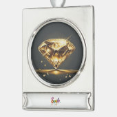 Diamond Light Black Verzilverd Banner Ornament (Links)