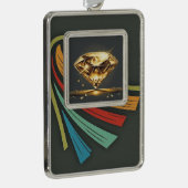 Diamond Light Black Verzilverd Omlijst Ornament (Rechts)