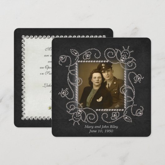 Diamond lijst Jubileum open huis Kaart (Voorkant / Achterkant)