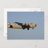 Diamond Lil B-24 Bomber, landend in Oshkosh, Briefkaart (Voorkant / Achterkant)