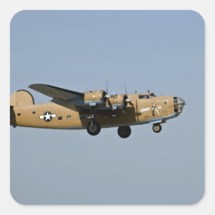 Diamond Lil B-24 Bomber, landend in Oshkosh, Vierkante Sticker