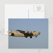 Diamond Lil B-24 bommenwerper landend op Oshkosh, Briefkaart (Voorkant / Achterkant)