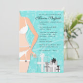 Diamond Lingerie Bridal Tiffany Green Invitation Kaart (Staand voorkant)