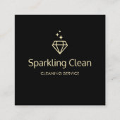 Diamond Logo House Cleaning Service Vierkante Visitekaartje (Voorkant)