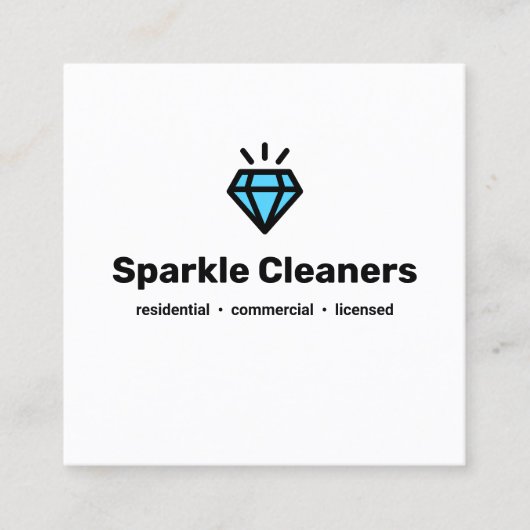 Diamond Logo Housekeeping Service Vierkante Visitekaartje (Voorkant)
