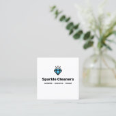 Diamond Logo Housekeeping Service Vierkante Visitekaartje (Staand voorkant)