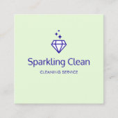Diamond Logo Housekeeping Service Vierkante Visitekaartje (Voorkant)