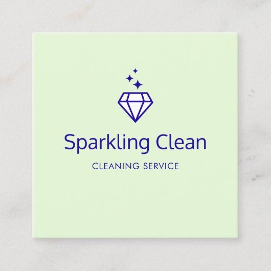 Diamond Logo Housekeeping Service Vierkante Visitekaartje (Voorkant)