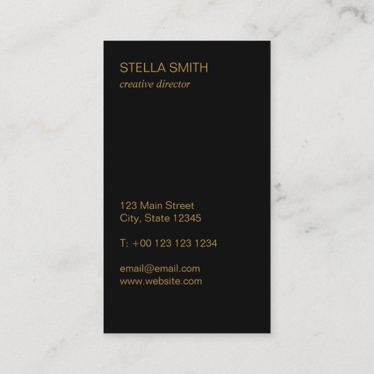 Diamond Logo | Zwart en goud Visitekaartje (Achterkant)