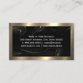 Diamond Logo | Zwarte marmer | Goud metaal Visitekaartje (Achterkant)