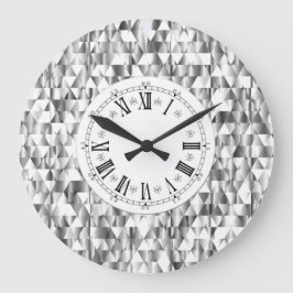 Diamond look faux Silver Shine Roman numbling Grote Klok