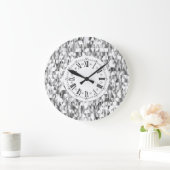 Diamond look faux Silver Shine Roman numbling Grote Klok (Huis)