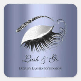 Diamond make-up artiest Lash zilver blauw Vierkante Sticker