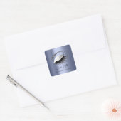 Diamond make-up artiest Lash zilver blauw Vierkante Sticker (Envelop)