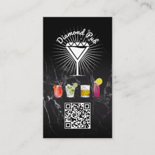 Diamond Martini Glass Logo   QR-code Visitekaartje