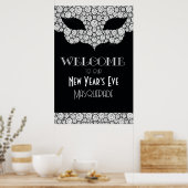 Diamond Masquerade New Year's Eve Welcome Sign Poster (Keuken)