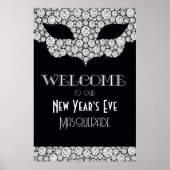 Diamond Masquerade New Year's Eve Welcome Sign Poster (Voorkant)