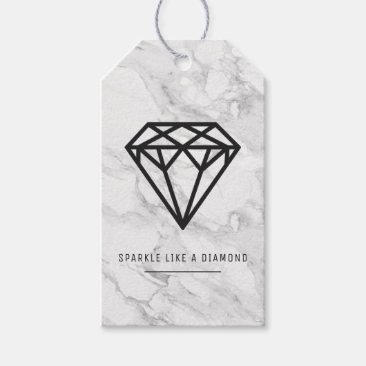 Diamond met Marmer Cadeaulabel (Voorkant)