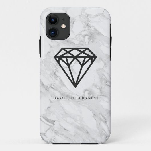 Diamond met Marmer Case-Mate iPhone Case (Achterkant)