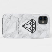 Diamond met Marmer Case-Mate iPhone Case (Achterkant (horizontaal))