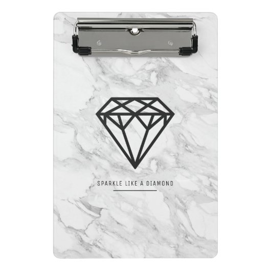 Diamond met Marmer Mini Klembord (Voorkant)