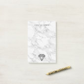 Diamond met Marmer Post-it® Notes (Op bureau)