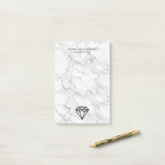 Diamond met Marmer Post-it® Notes (Op bureau)