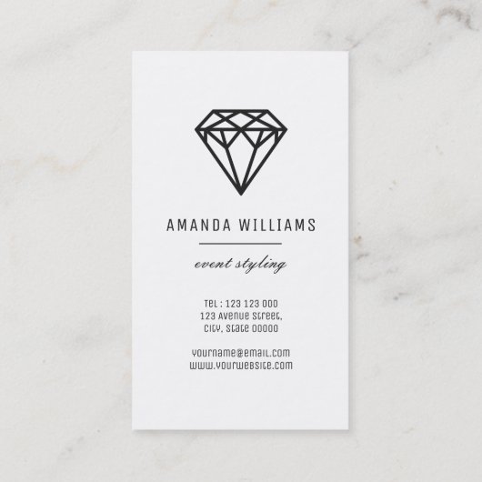 Diamond met Marmer Visitekaartje (Achterkant)