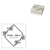 Diamond met wilde bloemen in het zwart voor bruilo rubberstempel (Gestempeld)